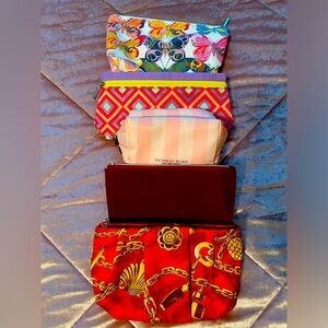 Makeup/storage bags. Victoria Secret, Estée Lauder, Velvet Rodeo, Clinique